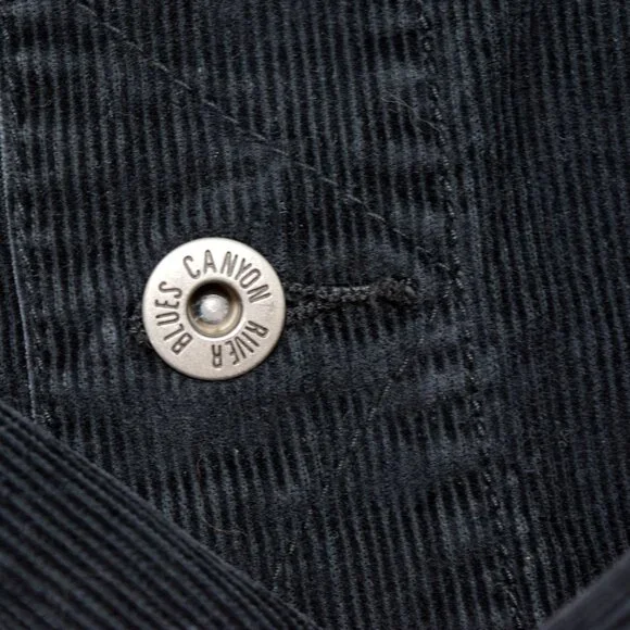 Canyon River Blues Corduroy Jacket Men Large Button Up Black Casual Cozy Outdoor - Picture 9 of 12